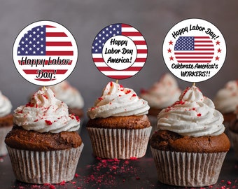 Labor Day Cupcake Toppers Labor Day Party Decorations - Etsy