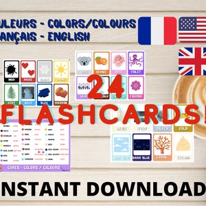 Flashcard COLORI francese-inglese / 24 carte