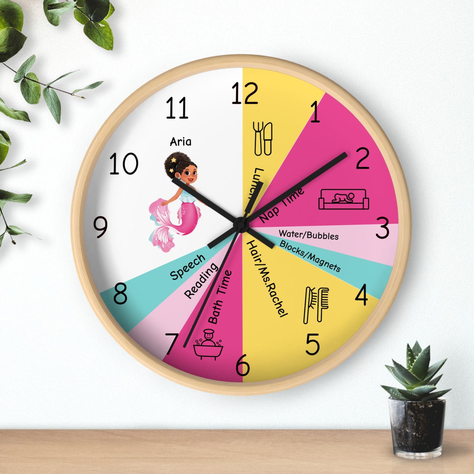 Kids Visual Schedule Clock, Mermaid Routine Clock, Autism ADHD Time ...