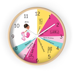 Kids Visual Schedule Clock, Mermaid Routine Clock, Autism ADHD Time ...