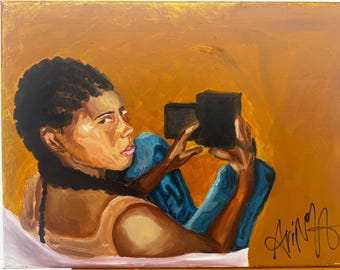 Vlog  by Arinola Soyemi| Original Oil on canvas 16 x 20 inches