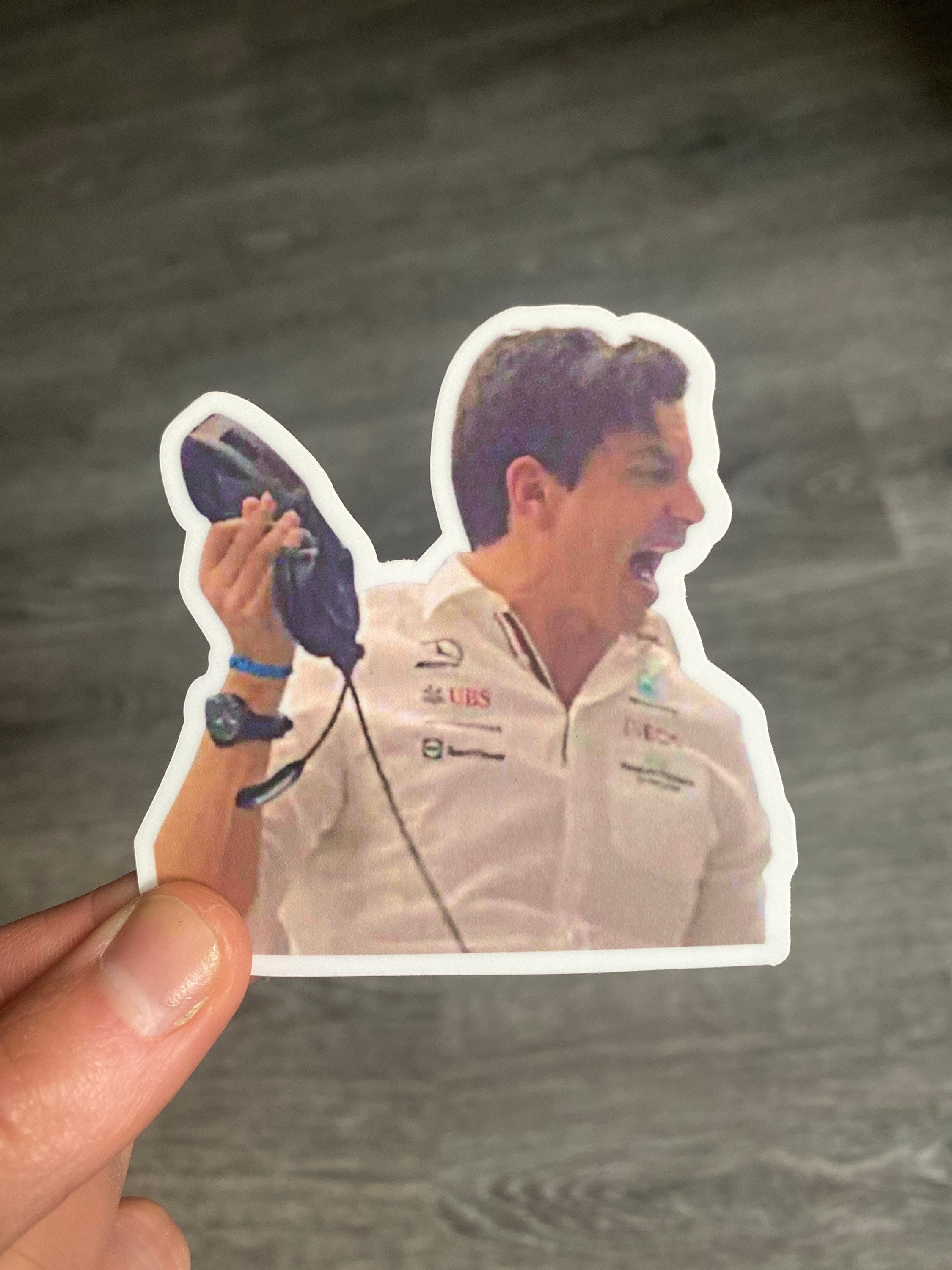 Toto Wolff Throwing Headset Sticker Etsy Australia