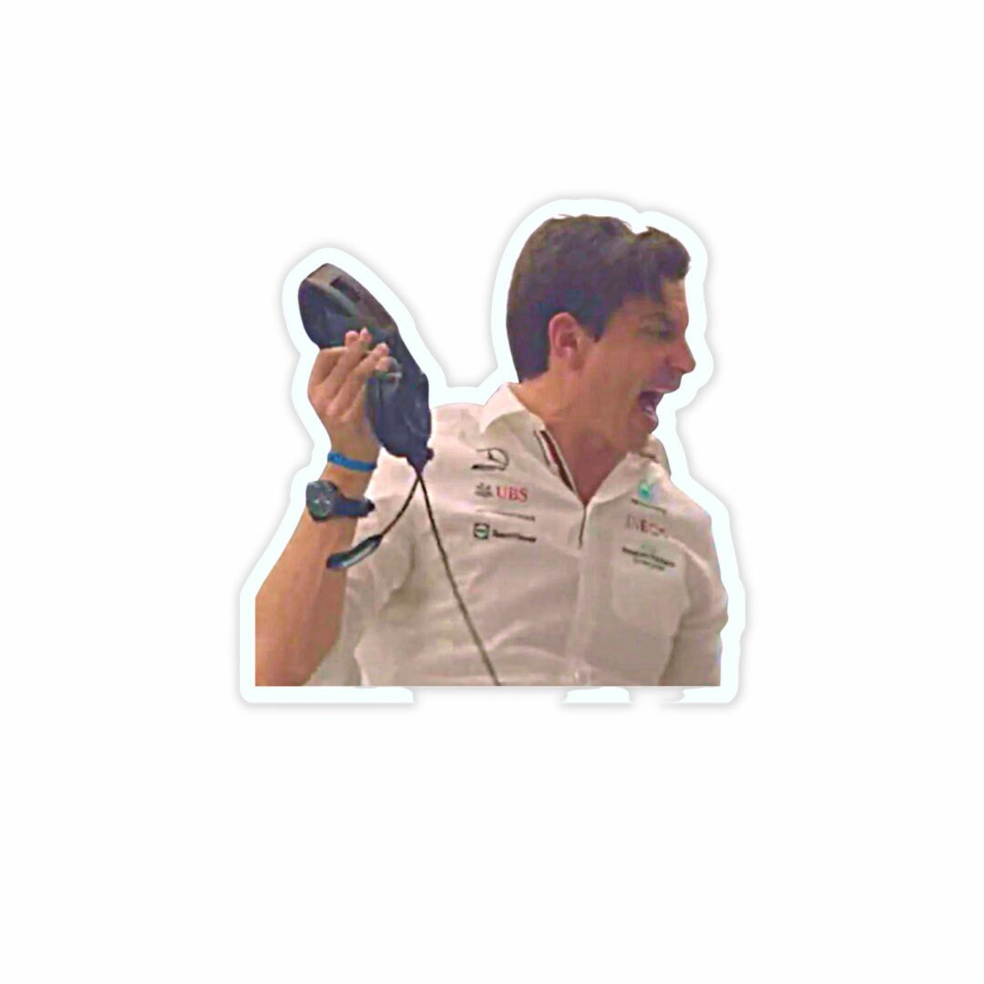 Toto Wolff Throwing Headset Sticker Etsy