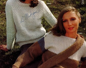 4 modèles de tricot chiné vintage
