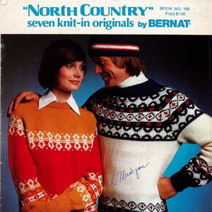 7 &quot;North Country&quot; Vintage Knit Patterns by Bernat