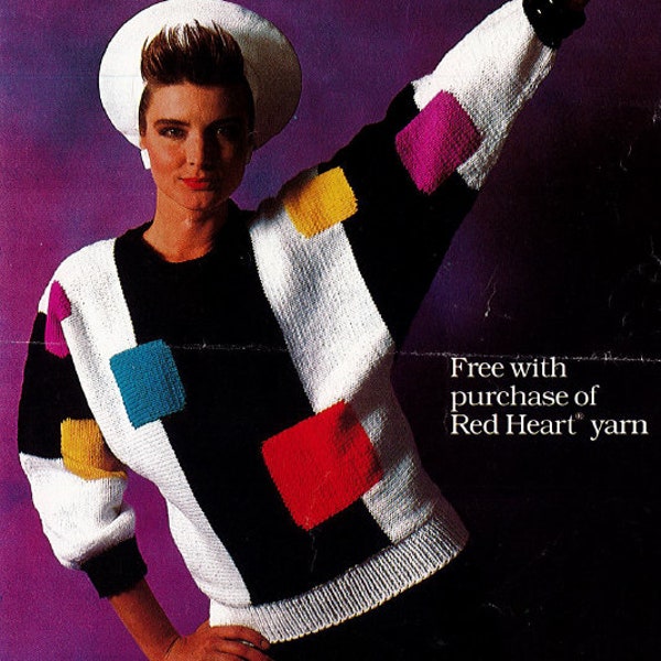 modèle de tricot de pull vintage des années 80