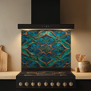 Tempered Glass Backsplash, Luxury Ceramic Glass Backsplash, Kitchen Backsplash Behind Stove, Glass Backsplash for Kitchen, Stove Backsplash
