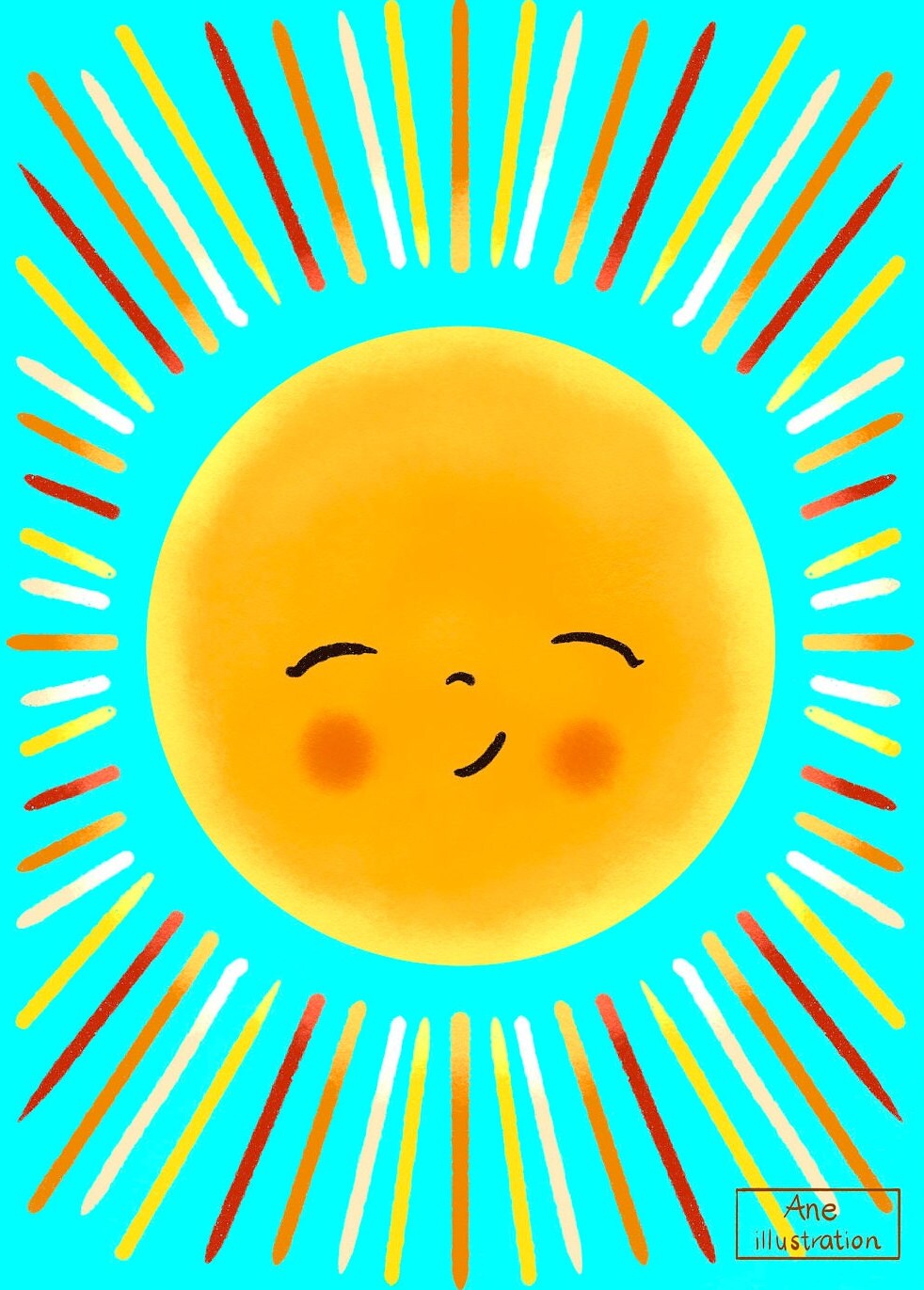 Sun Digital Download Cute Wall Art Handmade Wall Art for Etsy