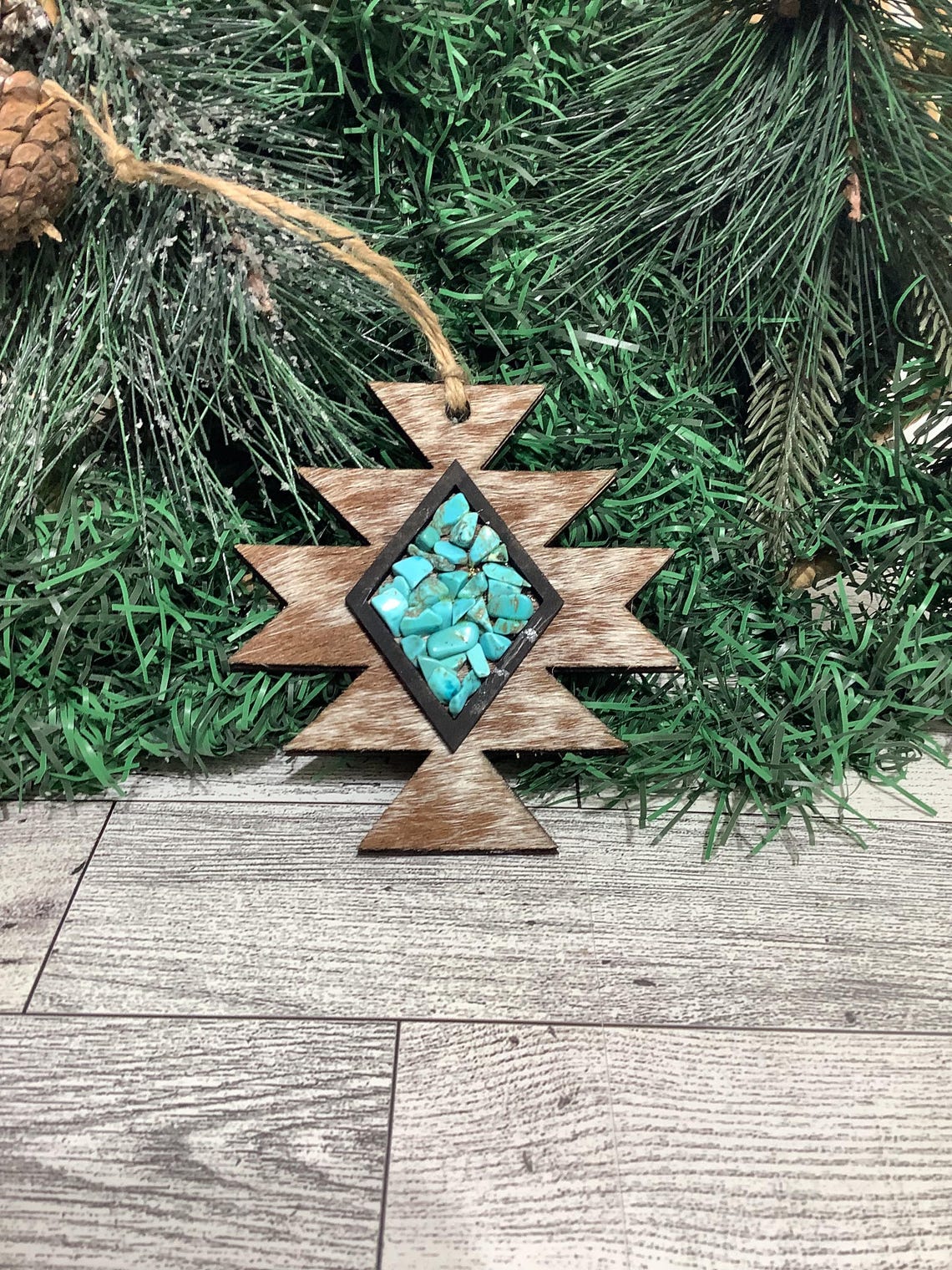 Cowhide Western Christmas Tree Ornaments, Tribal, Southwestern ...