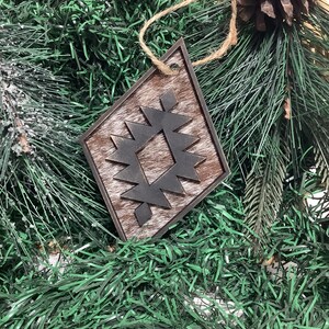 REAL Cowhide Western Christmas Tree Ornaments, Tribal, Southwestern, - Etsy