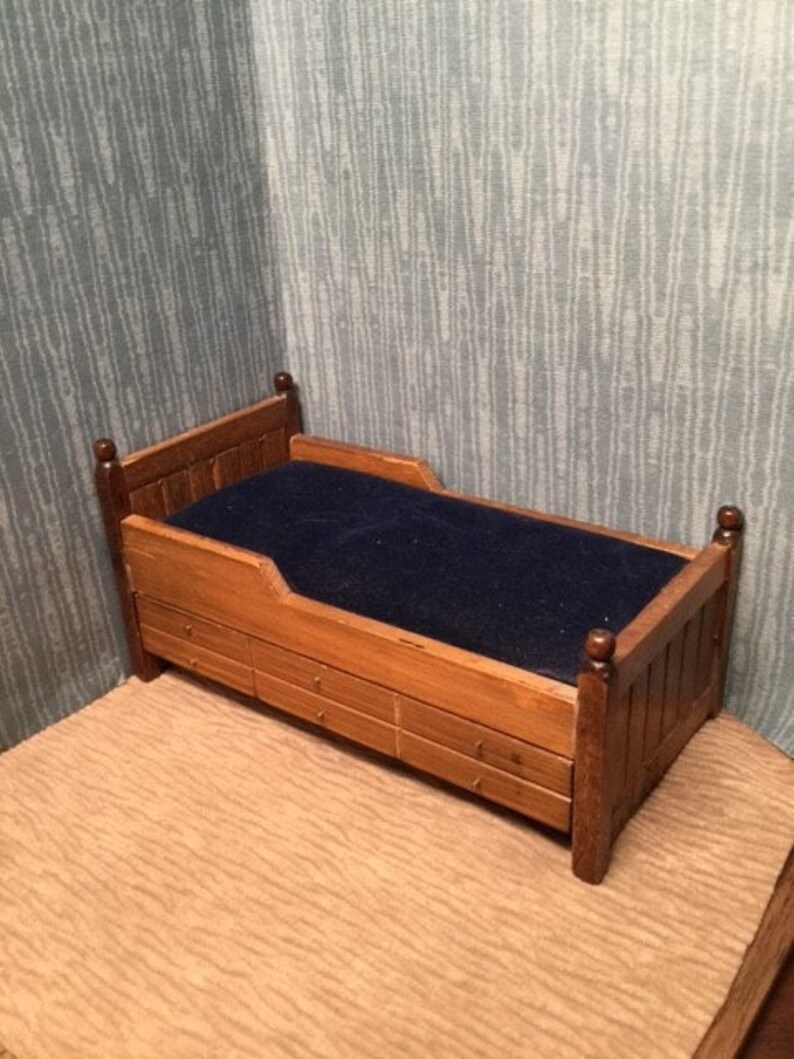 Vintage Wood Trundle Bed in 1/12th Scale Etsy
