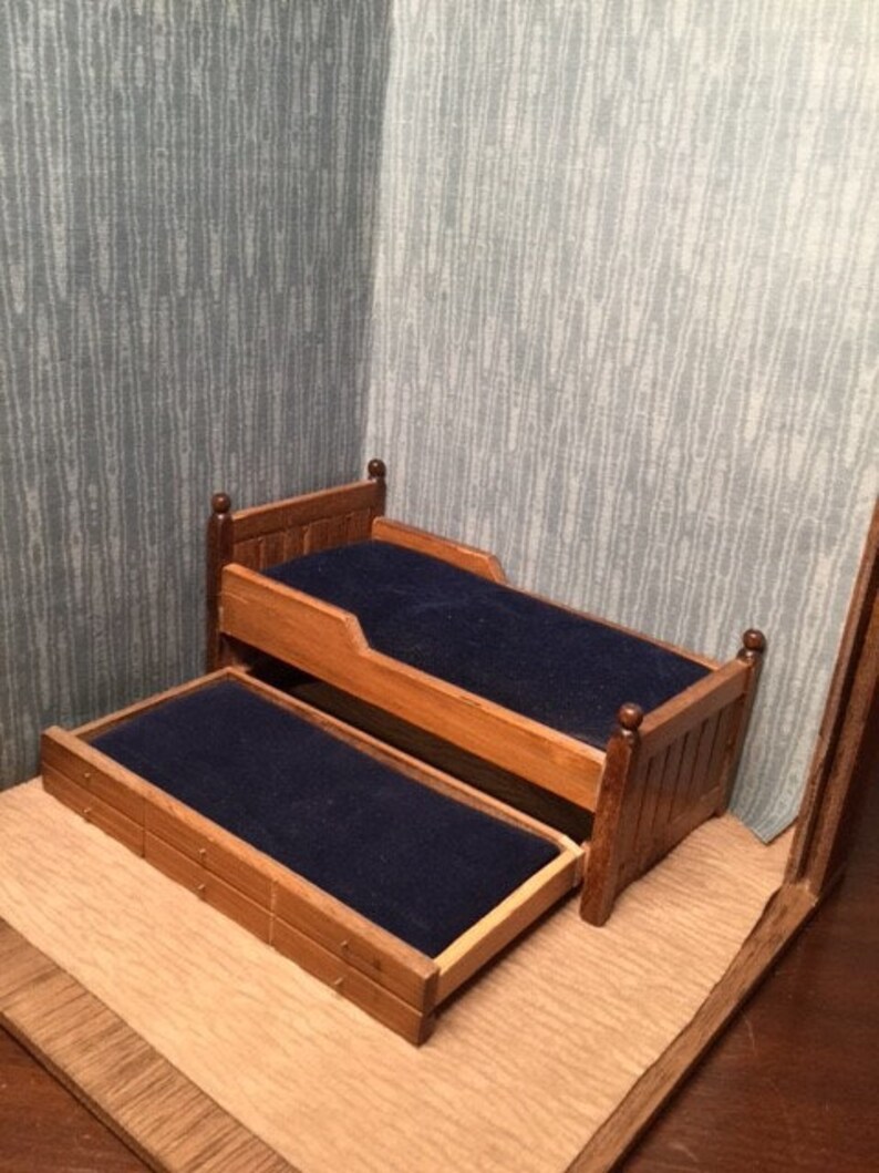 Vintage Wood Trundle Bed in 1/12th Scale Etsy