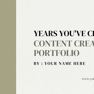 Content Creator Portfolio (Template)