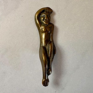 Vintage Joan the Wad Brass Pixie Charm Pendant Cornish Good Luck Figure
