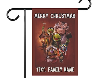 Disney The Muppets Christmas Carol Garden Flag, Kermit, Miss Piggy, Fozzie, Gonzo, Holiday Home Decoration, House Banner