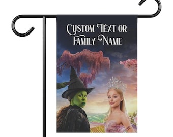Disney Wicked Witch Flag,  Glinda Halloween Personalized Garden House Banner, Movie Fans Gift, Home Decoration, Family Name Outdoor Sign