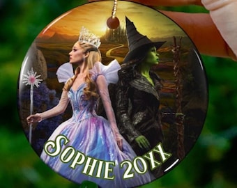 Wicked For Good Witch Ceramic Ornament, Glinda Personalized Christmas Gift, Movie Character, Fans Holiday Decor, Wizard Oz Themed Ornament