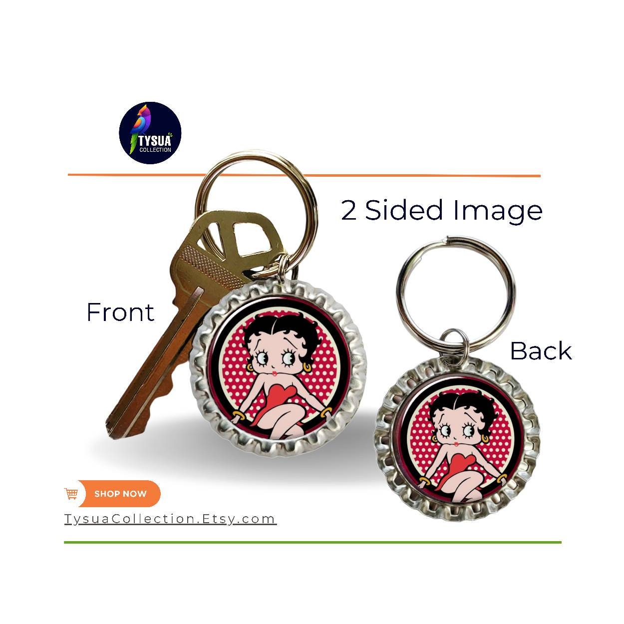 Bb Pod Keychain Betty Boop Bottlecap Keychain, Collectible Keychain, House Keyring, Bag ...