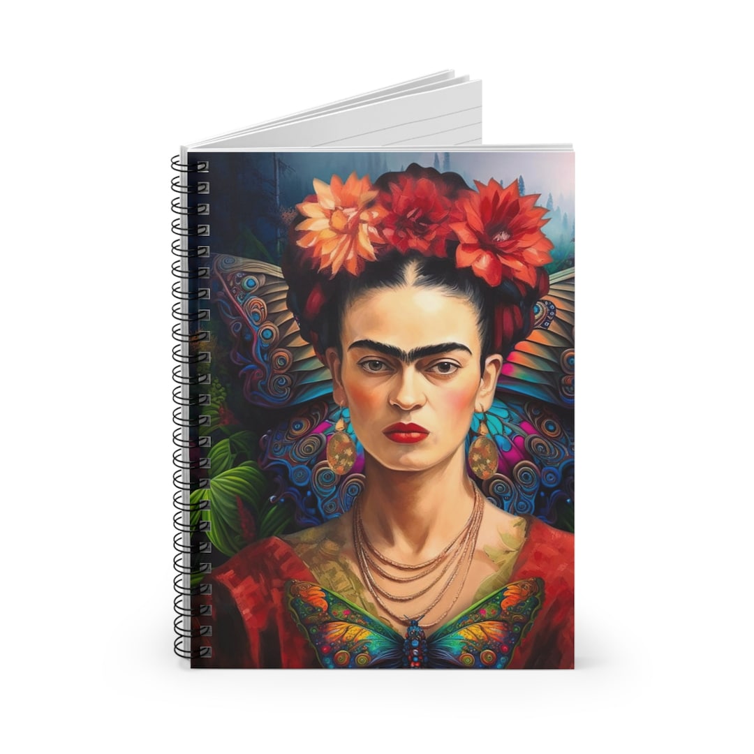 Frida Kahlo Notebook, Mexican Artist Fans, Butterflies and Flowers ...