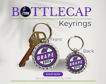 Disney Up Bottlecap Keychain, Ellie Badge, Grape Soda , House Keyring, Bag Charm, DCL Fish Extender Gift for Kids