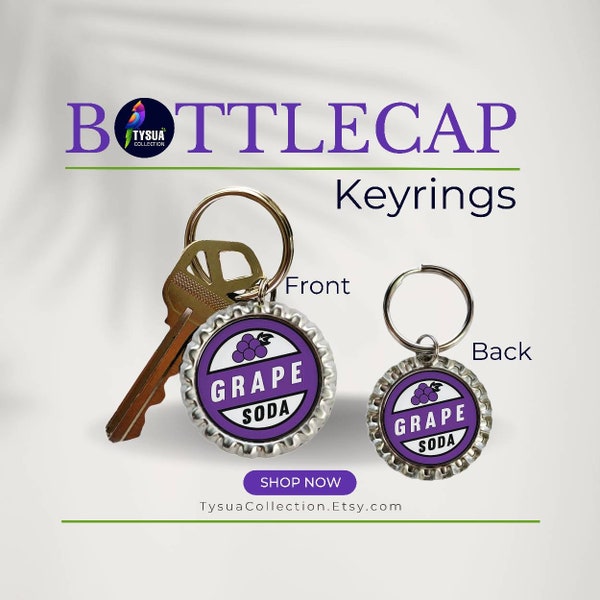 Disney Up Bottlecap Keychain, Ellie Badge, Grape Soda , House Keyring, Bag Charm, DCL Fish Extender Gift for Kids