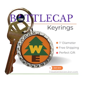 Disney Up Pixar Bottlecap Keychain, Wilderness Explorer Badge, Grape Soda , House Keyring, Bag Charm, DCL Fish Extender Gift for Kids