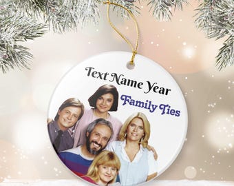 Ceramic Ornament, Family Ties Characters, Personalized Christmas Decor, Holiday Gift, Xmas Decoration, Tree Ornament