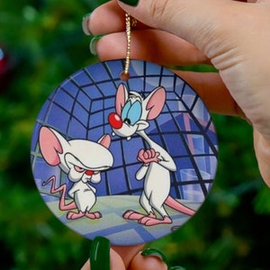 Pinky and The Brain Christmas Ceramic Ornament Save the World, gifts for her