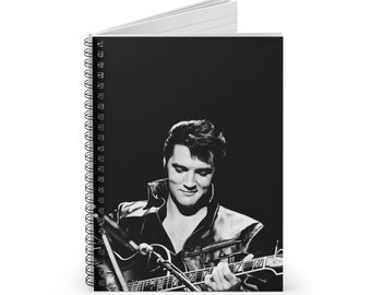 Elvis Presley, The King of Rock n Roll with Guitar,  Spiral Notebook - Ruled Line, Little Black Book