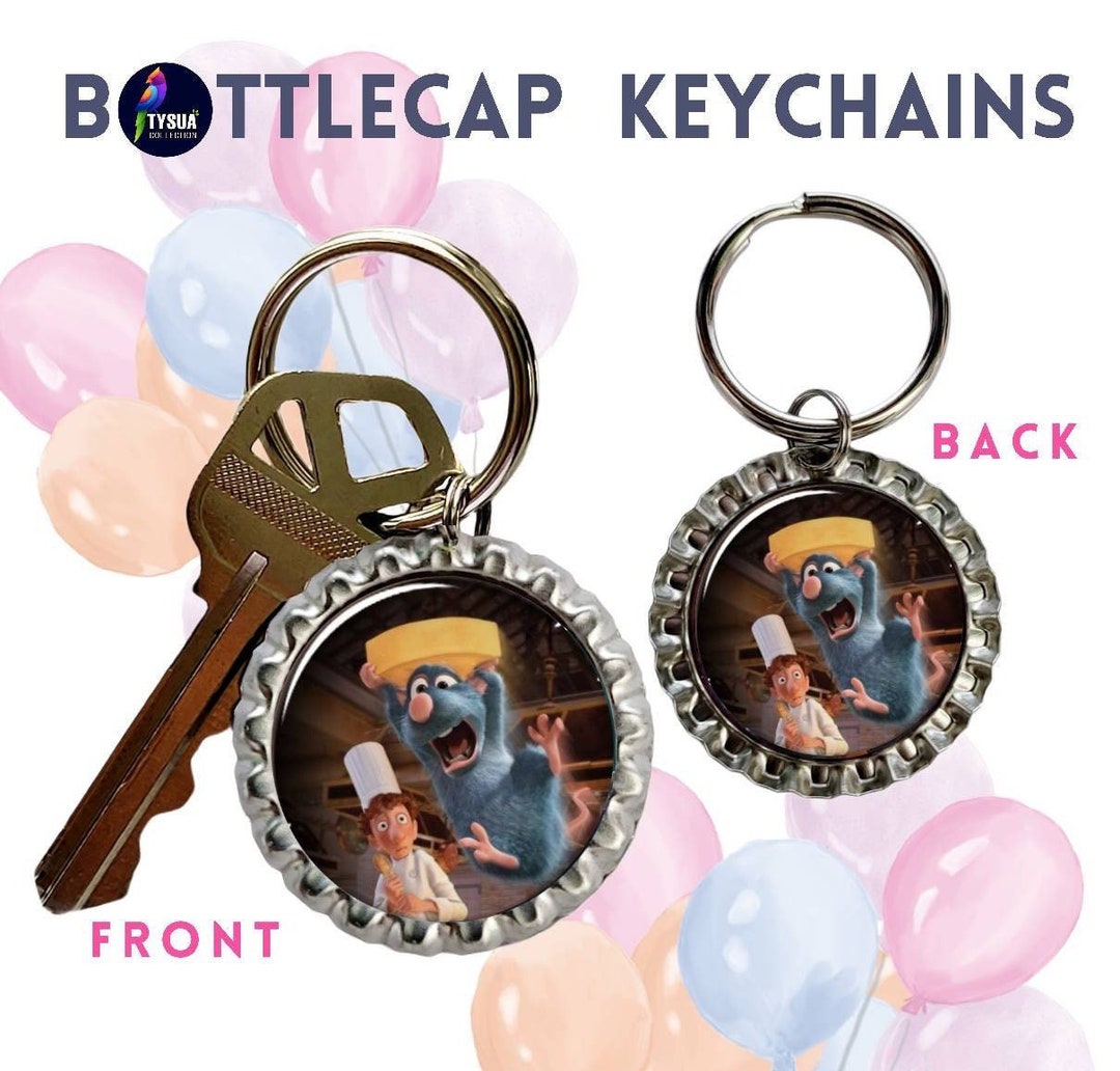 Ratatouille, Disney Little Chef Bottlecap Keychain,keyring, Bag Charm ...