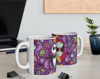 Disney The Night Before Christmas 11oz Mug Halloween mug Jack Skellington and Sally
