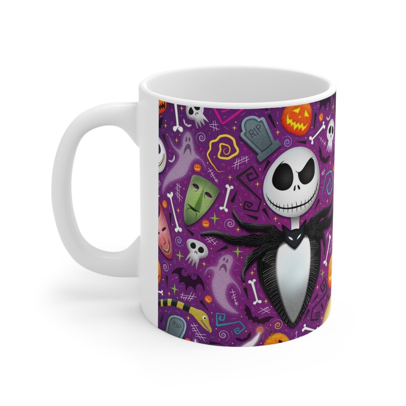 Disney The Night Before Christmas 11oz Mug Halloween mug Jack Skellington and Sally image 3