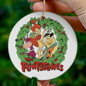 Die Flintstones Weihnachtsverzierung, keramisches kundenspezifisches Geschenk für Familie und Freunde, Retro-Ära, Samstagmorgen Cartoons