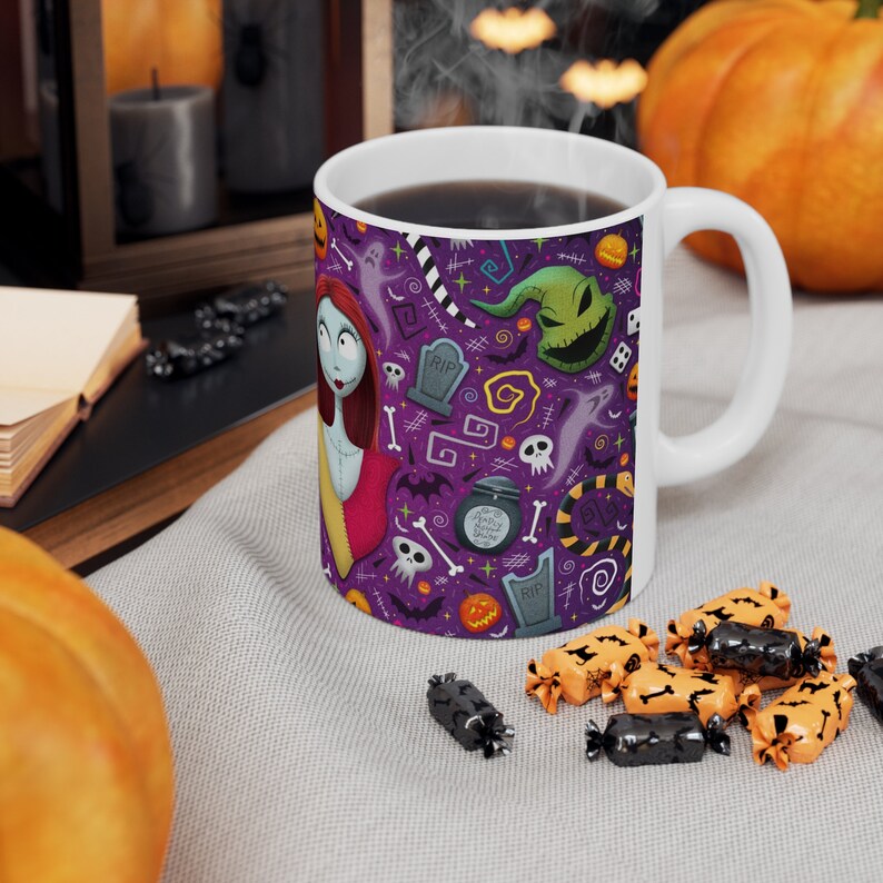 Disney The Night Before Christmas 11oz Mug Halloween mug Jack Skellington and Sally image 6