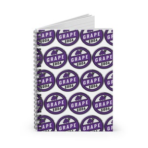 Disney UP Grape Soda Ellie Badge Spiral Notebook Pattern Illustration Custom Ruled Line