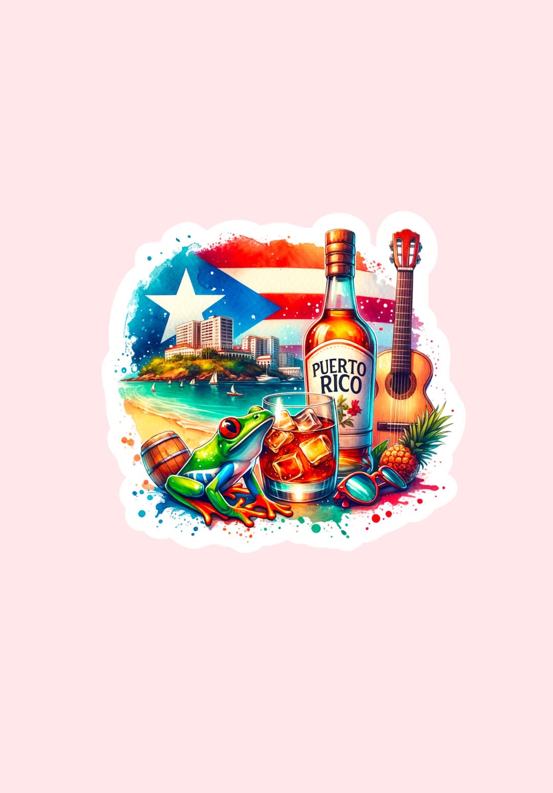 Puerto Rico Sticker Logo Beautiful Island Puerto Rican Sticker - Etsy