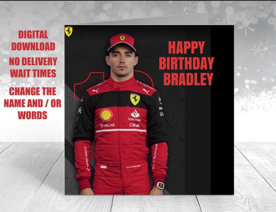Charles Leclerc Birthday Card Instant Download Ferrari - Etsy