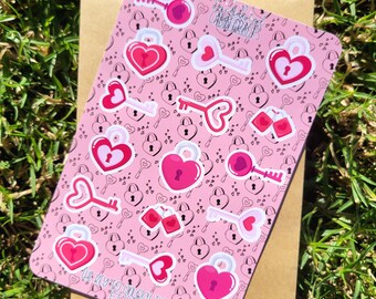Lock and Key Stickers - Etsy