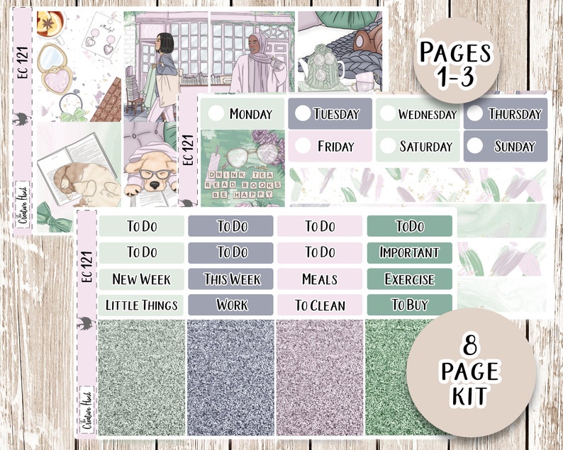 Book Nerd EC Standard Vertical Size Weekly Sticker Kit - Etsy Australia