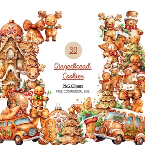 Gingerbread Cookies Clipart Bundle, Christmas PNG, Christmas clipart, Gingerbread png, Gingerbread clipart, Scrapbooking, Digital Download
