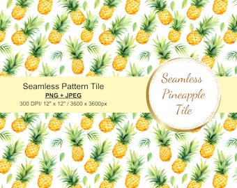 Pineapple Digital Paper, Pineapple Seamless Pattern, Exotic Fruit Backdrop, Pineapple sublimation, Scrapbooking Pattern, Instant Download