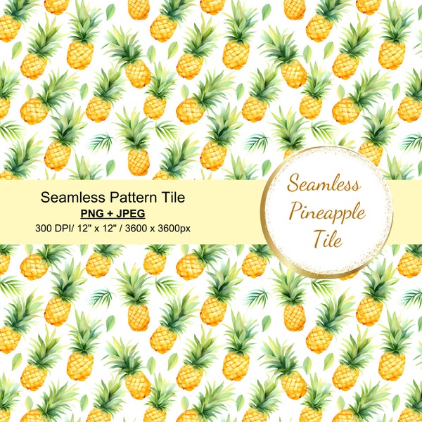 Pineapple Digital Paper, Pineapple Seamless Pattern, Exotic Fruit Backdrop, Pineapple sublimation, Scrapbooking Pattern, Instant Download