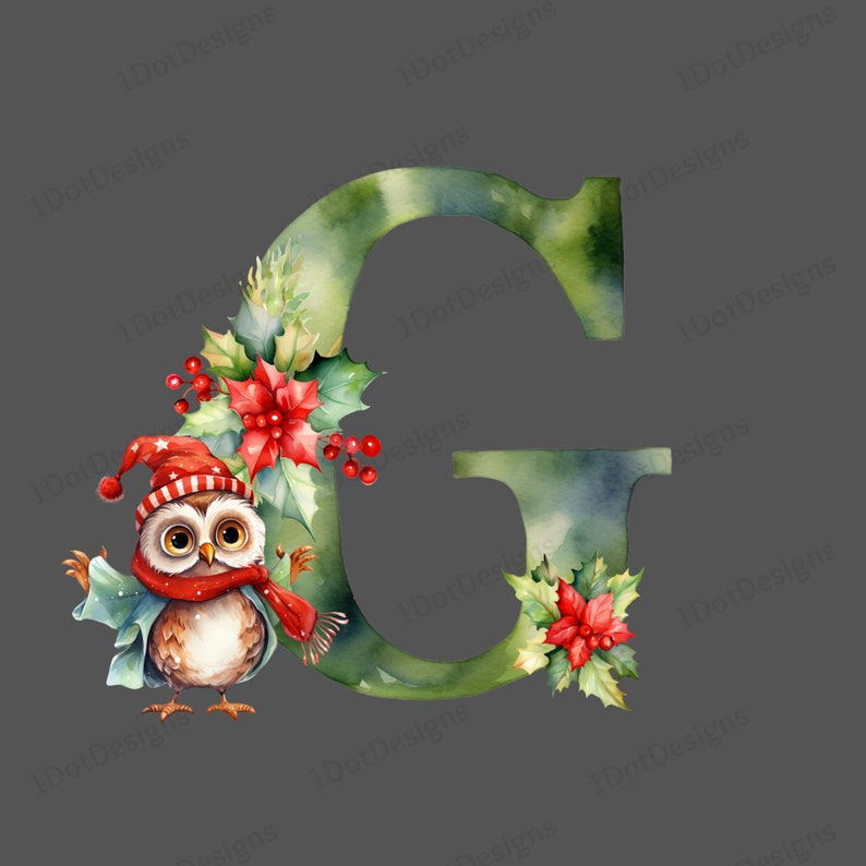 Christmas Letter G Clipart Bundle, Christmas PNG, Christmas Clipart