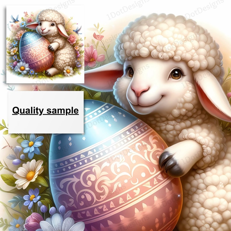 Easter Lamb Digital Paper 18 Jpegs, Easter Papers, Easter Backdrop