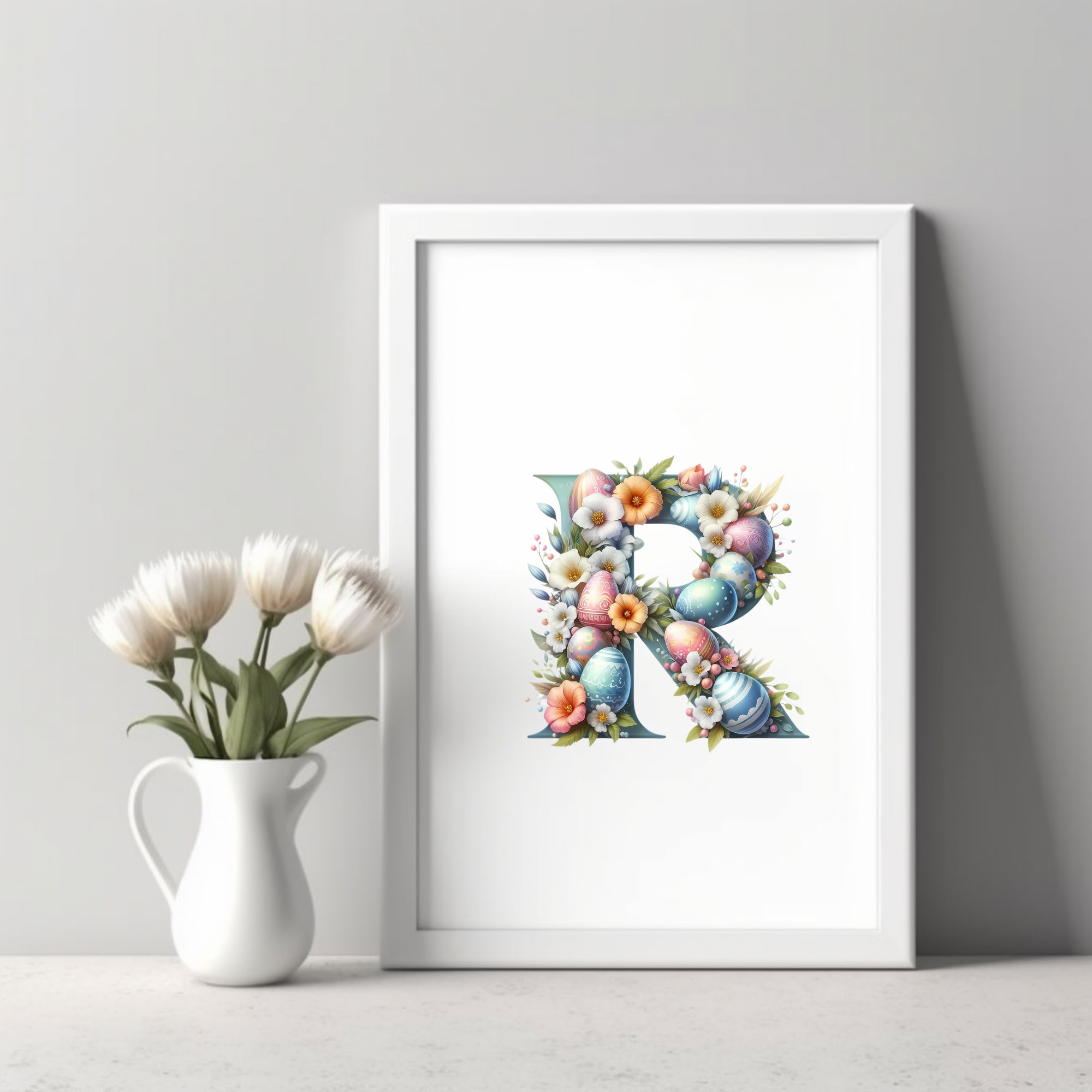 Easter Alphabet Clipart Bundle, Floral Easter Letters, PNG Graphics ...