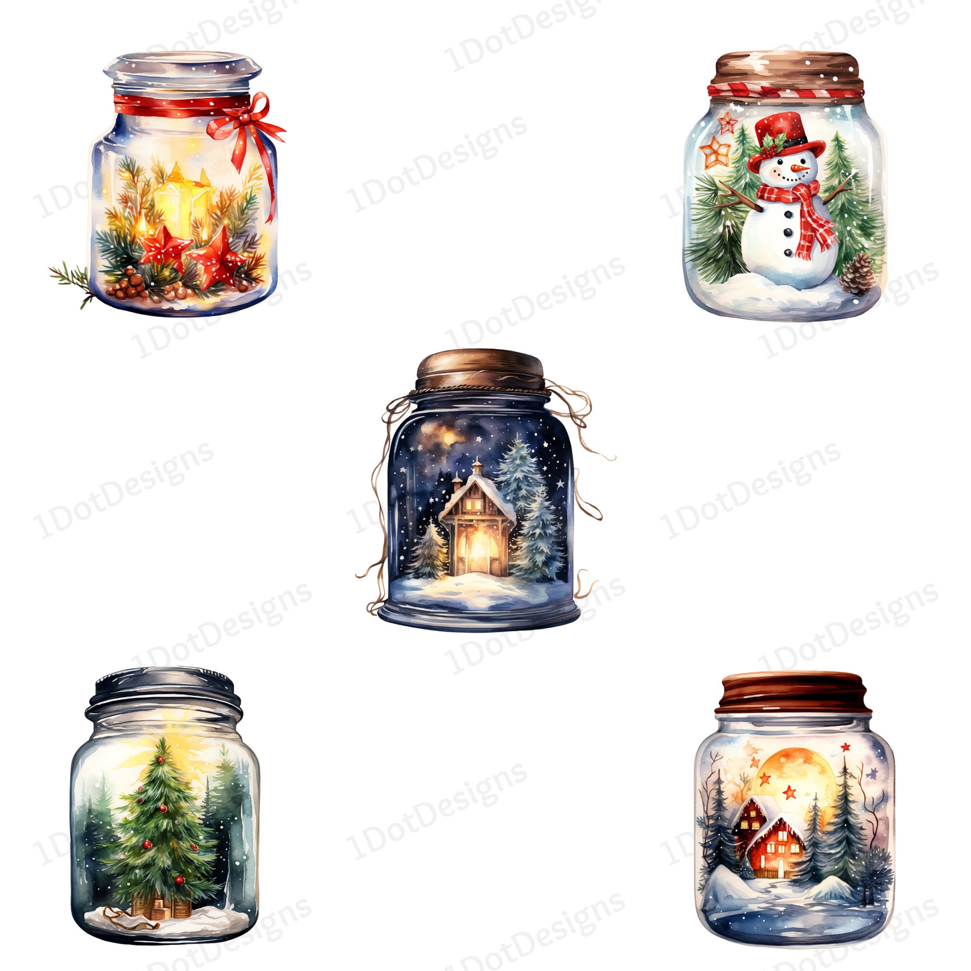 Christmas Jar Clipart Bundle Christmas PNG Christmas - Etsy UK