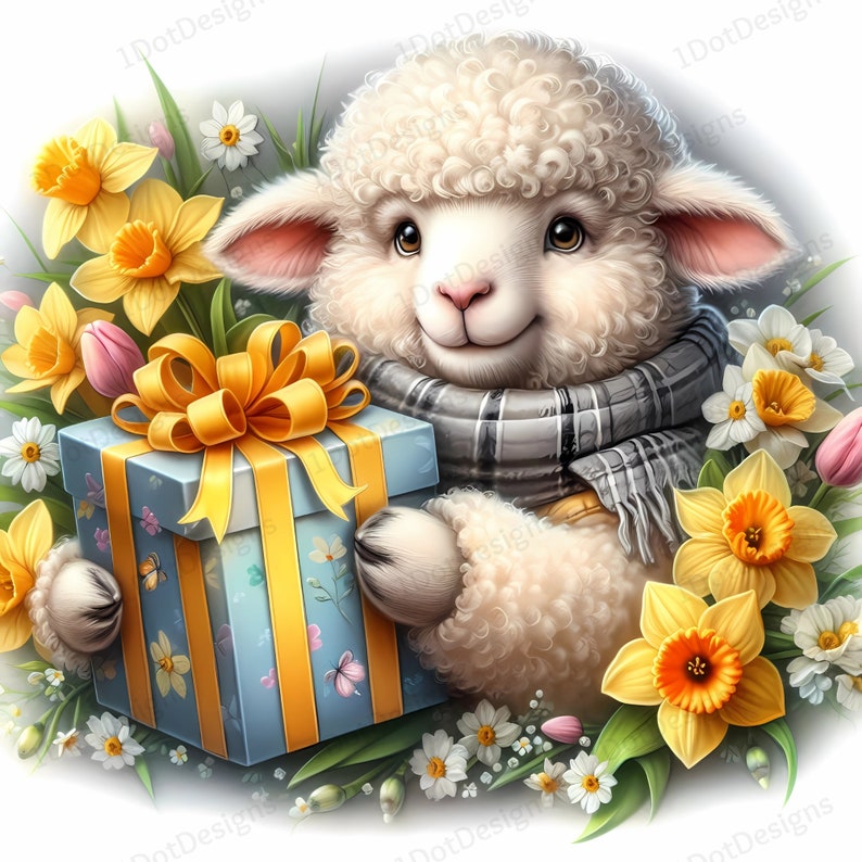 Easter Lamb Digital Paper 18 Jpegs, Easter Papers, Easter Backdrop