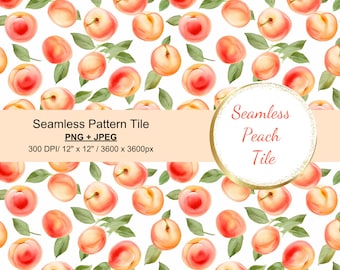 Peach Digital Paper, Peach Seamless Pattern, Peach Backdrop, Peach sublimation, Scrapbooking Pattern, Peach tumbler, Instant Download