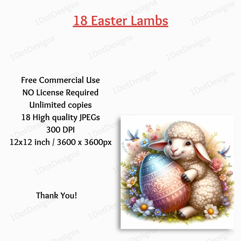 Easter Lamb Digital Paper 18 Jpegs, Easter Papers, Easter Backdrop
