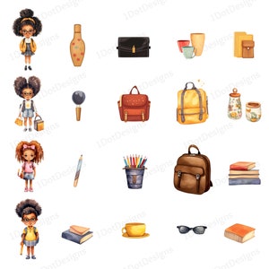 Back to School Clipart Bundle, School PNG, Watercolor Clipart, Back to ...